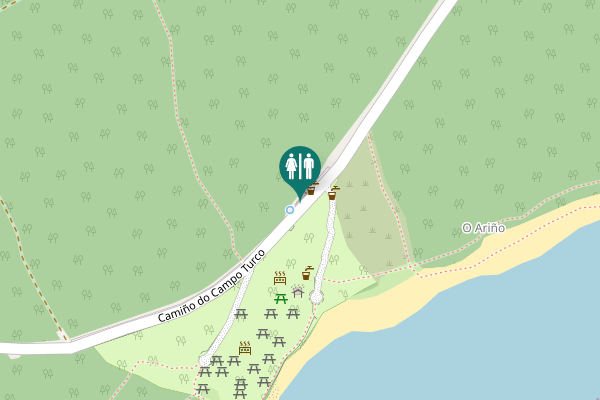 Map showing location of Camiño do Campo Turco Toilet