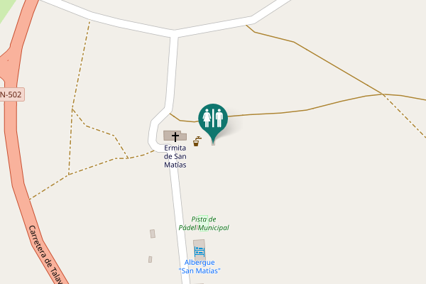 Map showing location of Baños San Matías