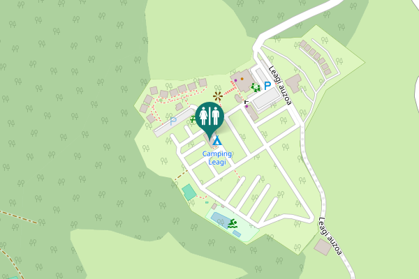 Map showing location of Leagi auzoa Toilet