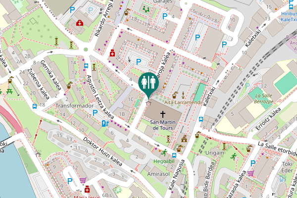 Map showing location of Pio Baroja kalea 1C Toilet