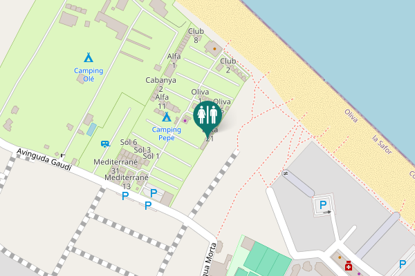 Map showing location of Oliva Toilet