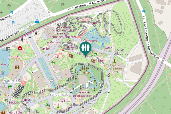 Map showing location of Madrid Toilet