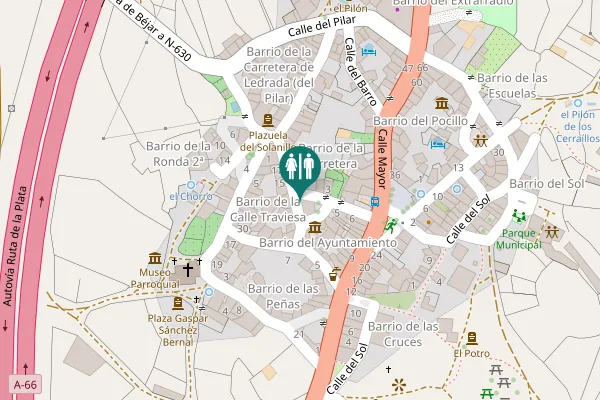 Map showing location of Plazuela del Ayuntamiento 3 Toilet