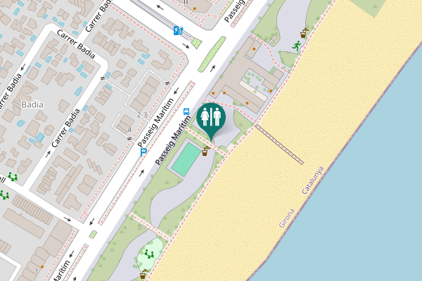 Map showing location of Passeig Marítim 1 Línea Toilet