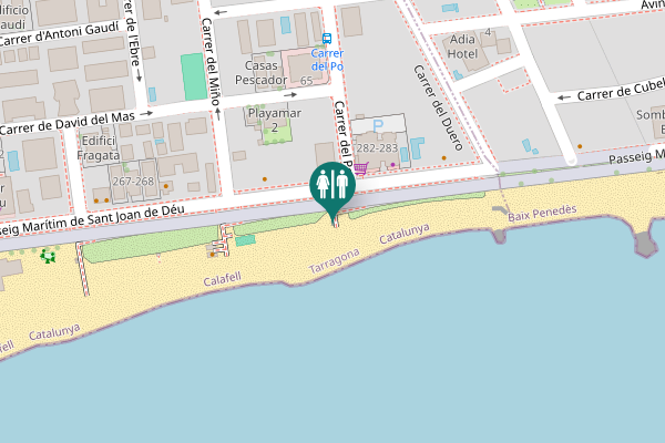 Map showing location of Passeig Marítim de Sant Joan de Déu Toilet