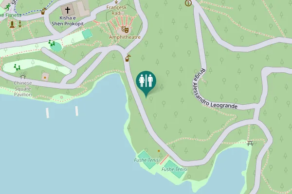 Map showing location of Tirana Toilet