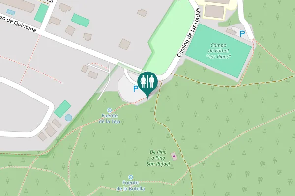 Map showing location of Paseo de Quintana Toilet