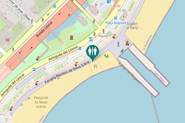 Map showing location of Passeig Marítim de Nova Icària 23 Toilet