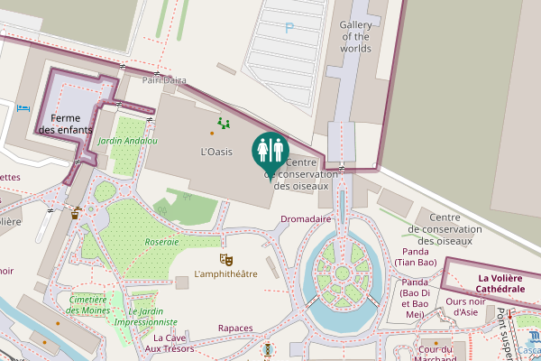 Map showing location of Petting zoo Toilet