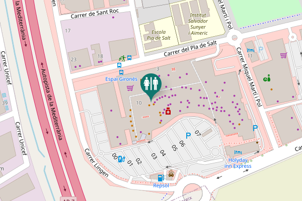 Map showing location of Camí dels Carlins 10 Toilet