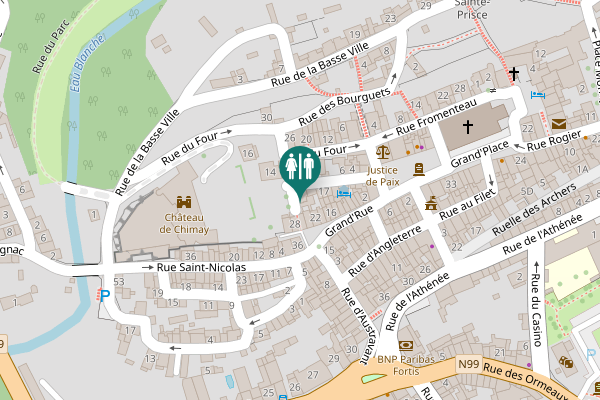 Map showing location of Chimay Toilet