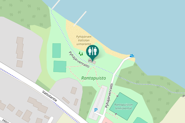 Map showing location of Pyhäjärvenraitti Toilet