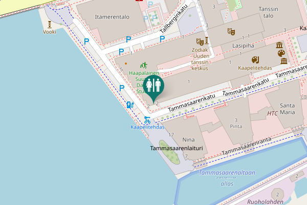 Map showing location of Helsinki Toilet
