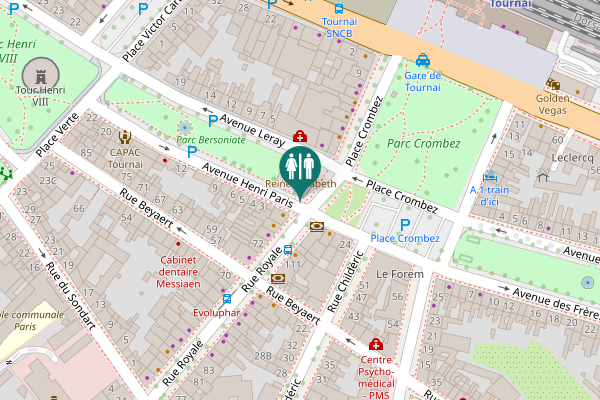 Map showing location of Avenue Henri Paris 1 Toilet