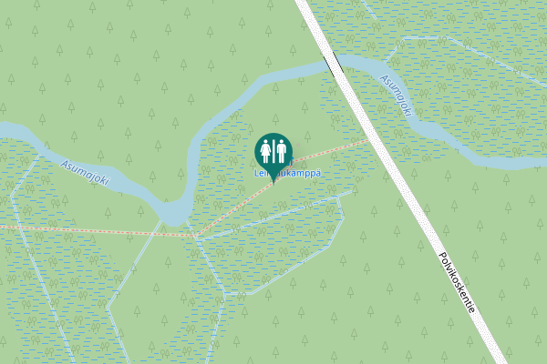 Map showing location of Polvikoskentie Toilet