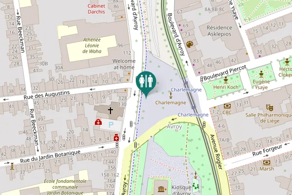 Map showing location of Liège Toilet