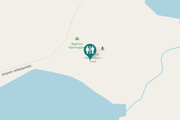 Map showing location of Utsjoen retkeilyreitti Toilet
