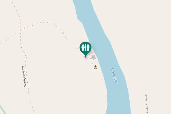 Map showing location of Karhunkierros Toilet