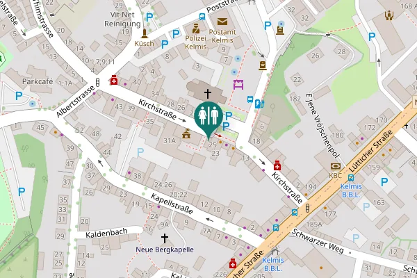 Map showing location of Kirchstrasse - Rue de l'Eglise 25 Toilet