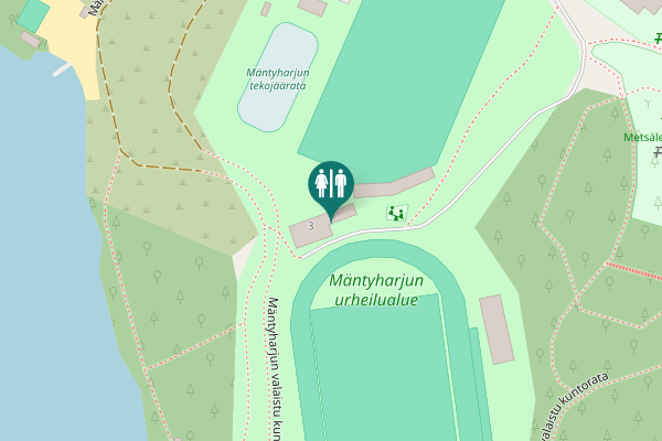 Map showing location of Urheilutie 3 Toilet