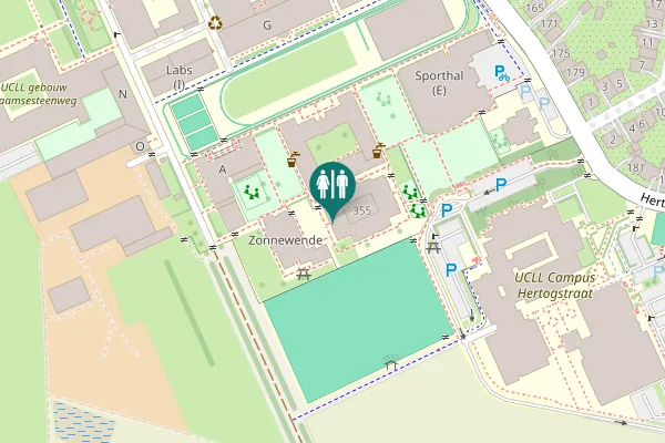 Map showing location of Naamsesteenweg 355 Toilet