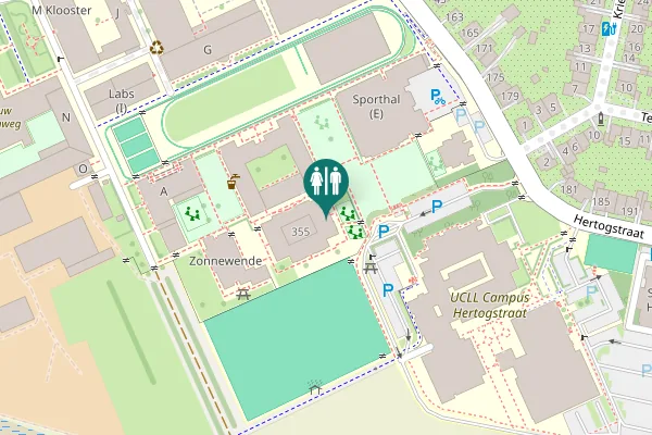 Map showing location of Naamsesteenweg 355 Toilet