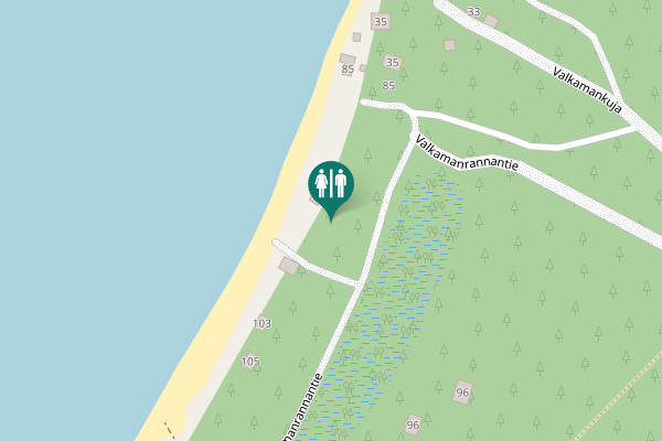 Map showing location of Valkamanrannantie 87 Toilet