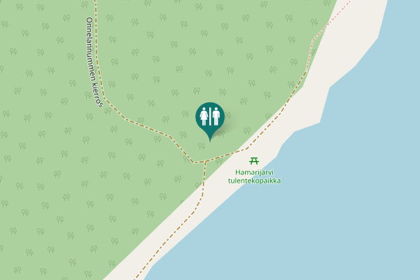Map showing location of Onnelannummen kierros Toilet