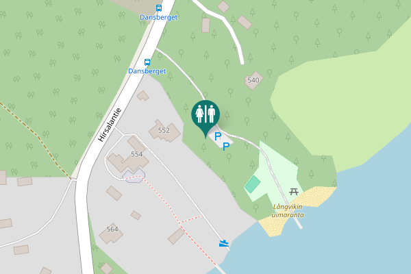 Map showing location of Hirsalantie 552 Toilet