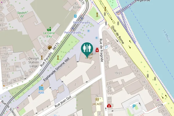 Map showing location of Rue de Fragnée 2 Toilet