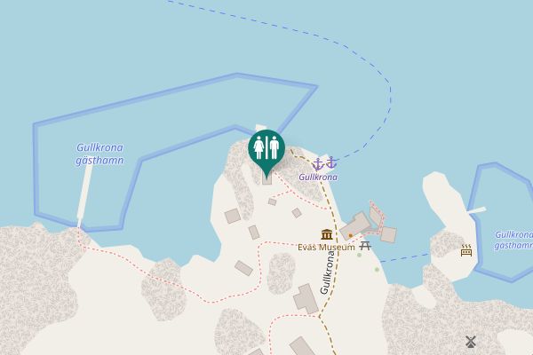 Map showing location of Gullkrona Toilet