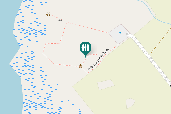 Map showing location of Polku nuotiopaikalle Toilet