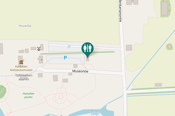 Map showing location of Museontie Toilet