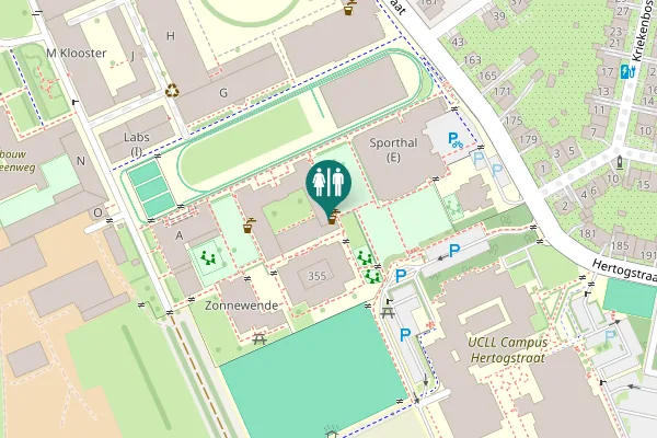 Map showing location of Naamsesteenweg 355 Toilet