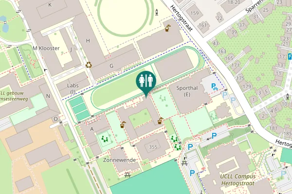 Map showing location of Naamsesteenweg 355 Toilet