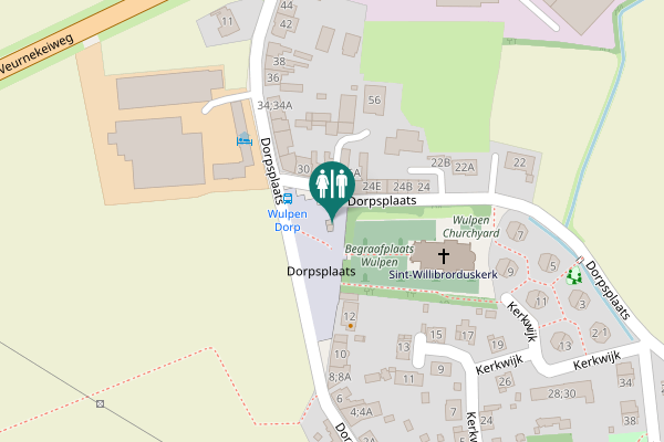 Map showing location of Dorpsplaats 12 Toilet