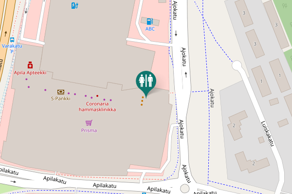 Map showing location of Ajokatu 83 Toilet