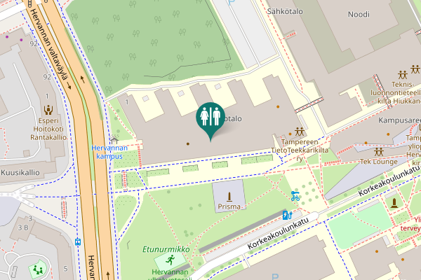 Map showing location of Korkeakoulunkatu 1 Toilet