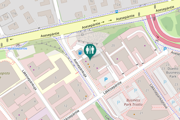 Map showing location of Asesepänkuja 2 Toilet