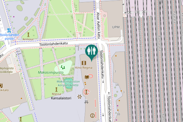 Map showing location of Töölönlahdenkatu 4 Toilet