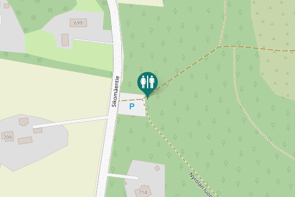 Map showing location of Nyrölän luontopolku Toilet