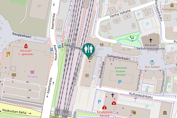 Map showing location of Kultasepänkatu 7 Toilet