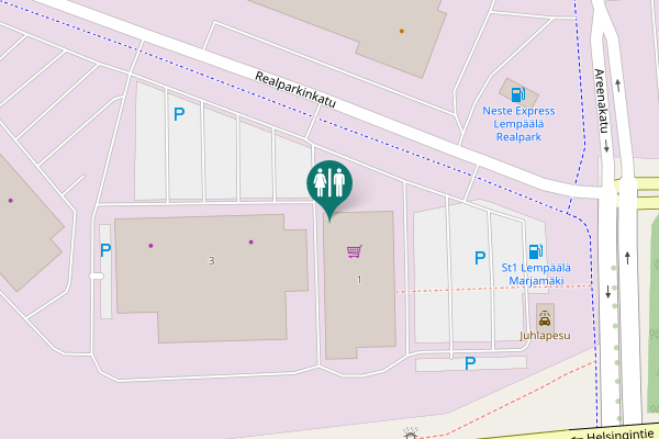 Map showing location of Realparkinkatu 1 Toilet