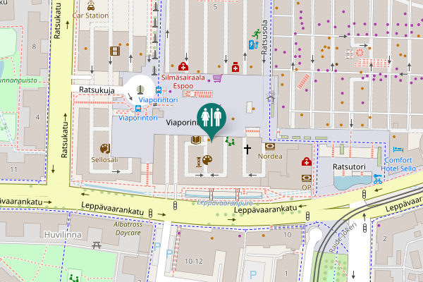 Map showing location of Leppävaarankatu 3-9 Toilet