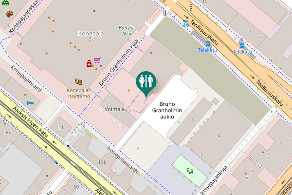 Map showing location of Bruno Granholmin kuja 1 Toilet