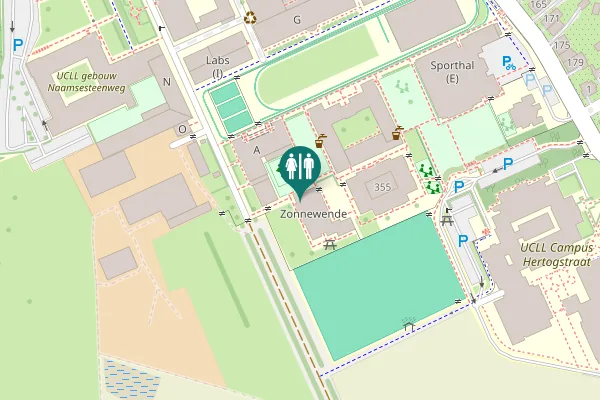 Map showing location of Naamsesteenweg 355 Toilet