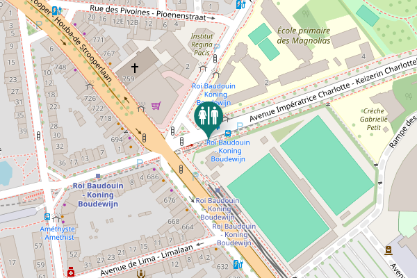 Map showing location of Avenue Impératrice Charlotte - Keizerin Charlottelaan 24 Toilet