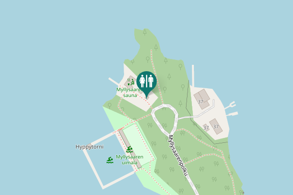 Map showing location of Myllysaarenpolku 45 Toilet