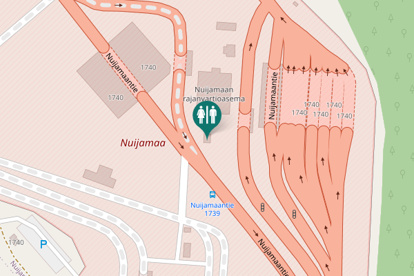 Map showing location of Nuijamaantie 1740 Toilet