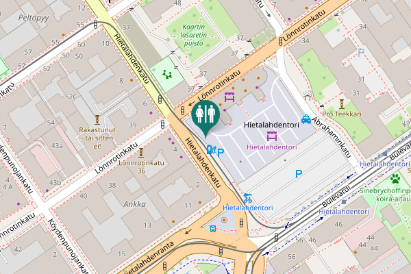 Map showing location of Hietalahdentori 1a Toilet